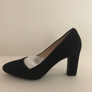 Cole Haan Kinslee Black Suede Heels Pumps 9 B NEW